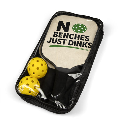 Pickleball Paddles Set — "No Benches Just Dinks" Design (2-Pack)