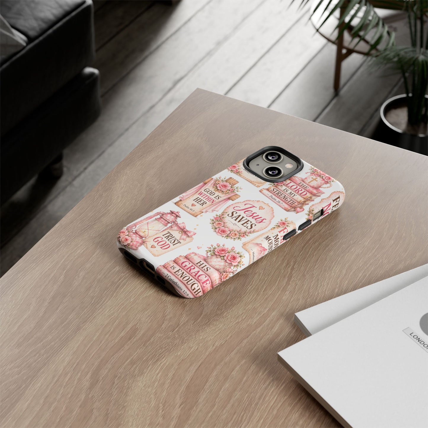 Faith Phone Case — 'Jesus Saves' Floral Christian Scripture iPhone Case