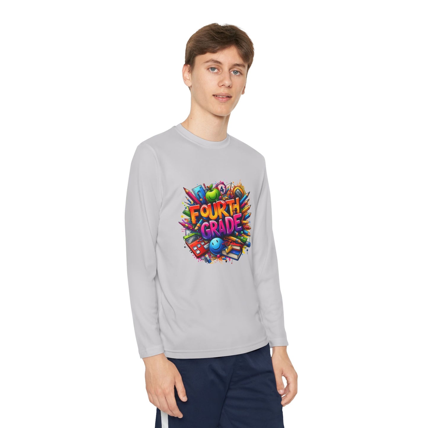Fourth Grade Long Sleeve Tee — Colorful School Kids Shirt
