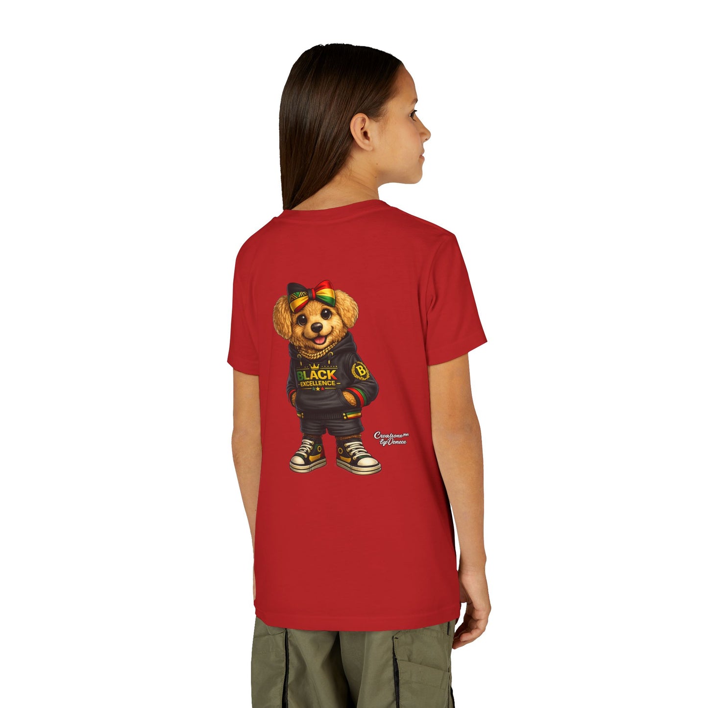 Youth Tee — Rasta Teddy "Black Excellence" Graphic Shirt