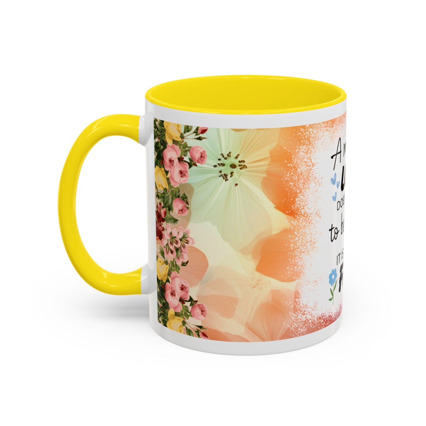 Mother’s Love Accent Coffee Mug – Floral Inspirational Gift (11/15 oz)