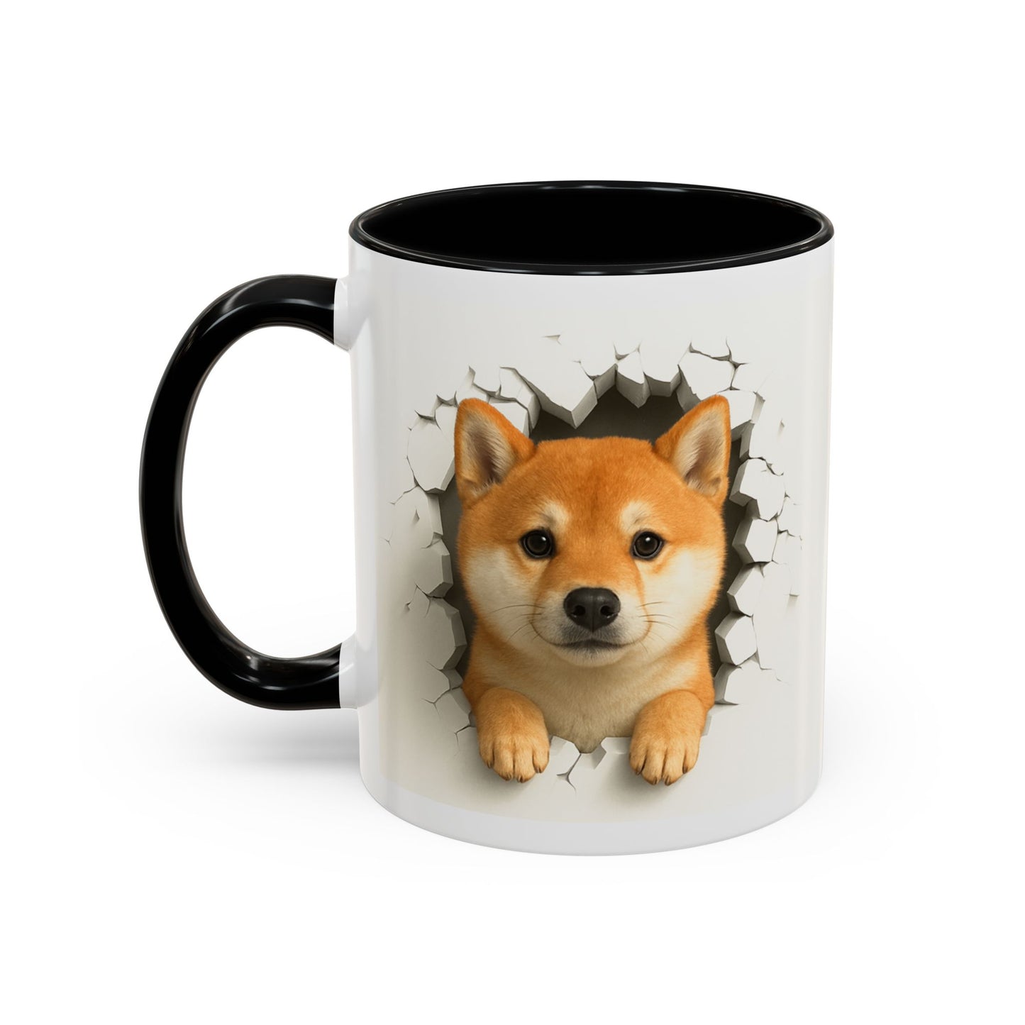 Shiba Inu Peeking Accent Coffee Mug – Cute Dog Lover Gift (11oz, 15oz)