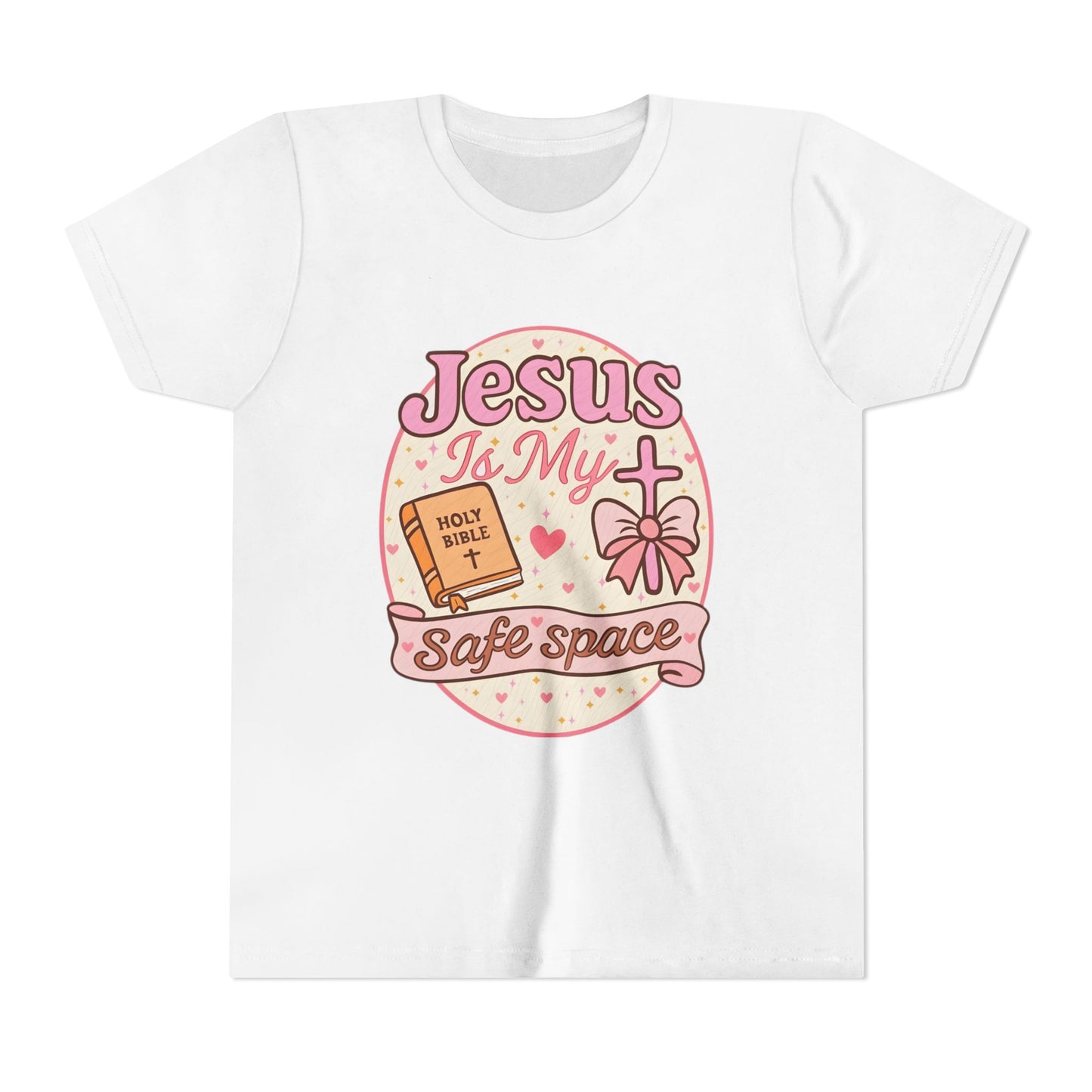 Youth Tee — "Jesus Is My Safe Space" Christian Kids T-Shirt