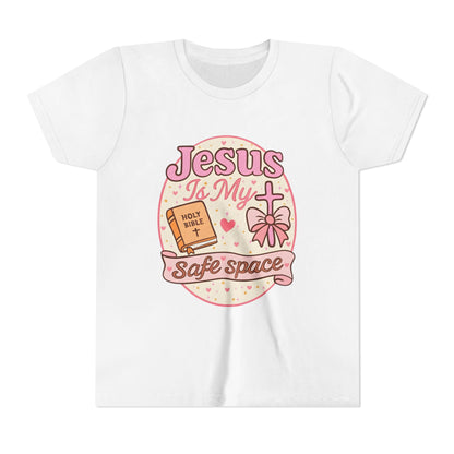 Youth Tee — "Jesus Is My Safe Space" Christian Kids T-Shirt