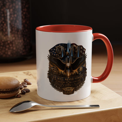 9/11 Tribute Coffee Mug — Never Forget Memorial Eagle Design (11/15oz)