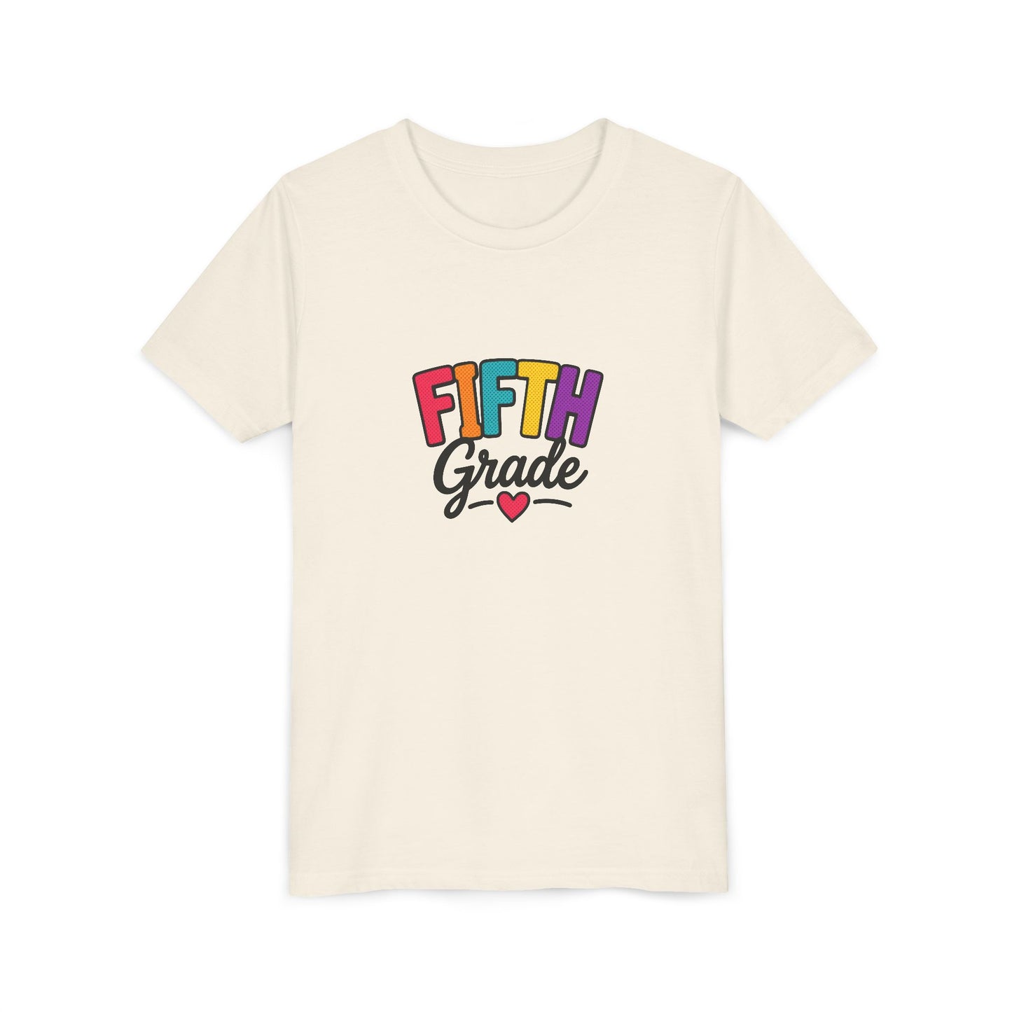 Fifth Grade Kids T‑Shirt – Colorful Back-to-School Tee with Heart