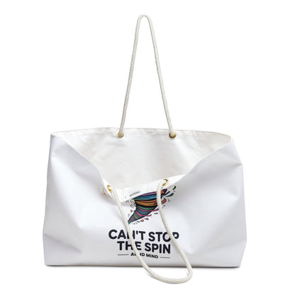 Weekender Bag — "Can't Stop the Spin" ADHD Mind Colorful Tornado Travel Tote