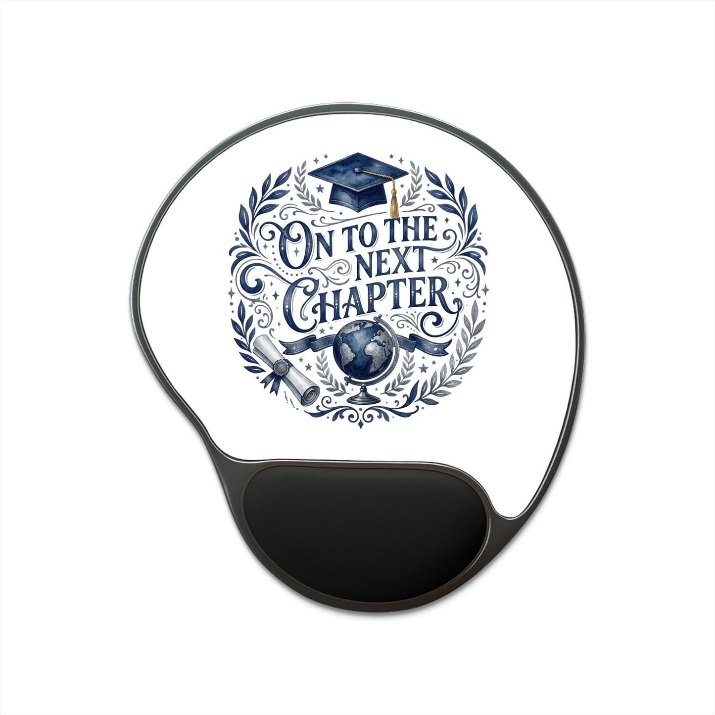 Graduation Mouse Pad with Wrist Rest — "On to the Next Chapter" Design