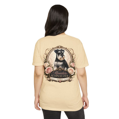 Miniature Schnauzer Floral Portrait T-Shirt
