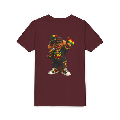 Youth Tee — Kid Bear Black Lives Matter Rasta Flag Shirt