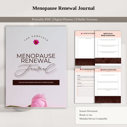 Menopause Renewal Journal Printable | Self-Care, Healing & Wellness Reflection Journal