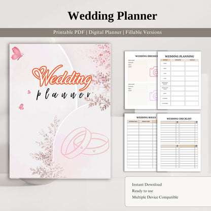 Wedding Planner Printable | Bridal Planner | Wedding Organizer | Wedding Checklist | Budget & Timeline Planner PDF