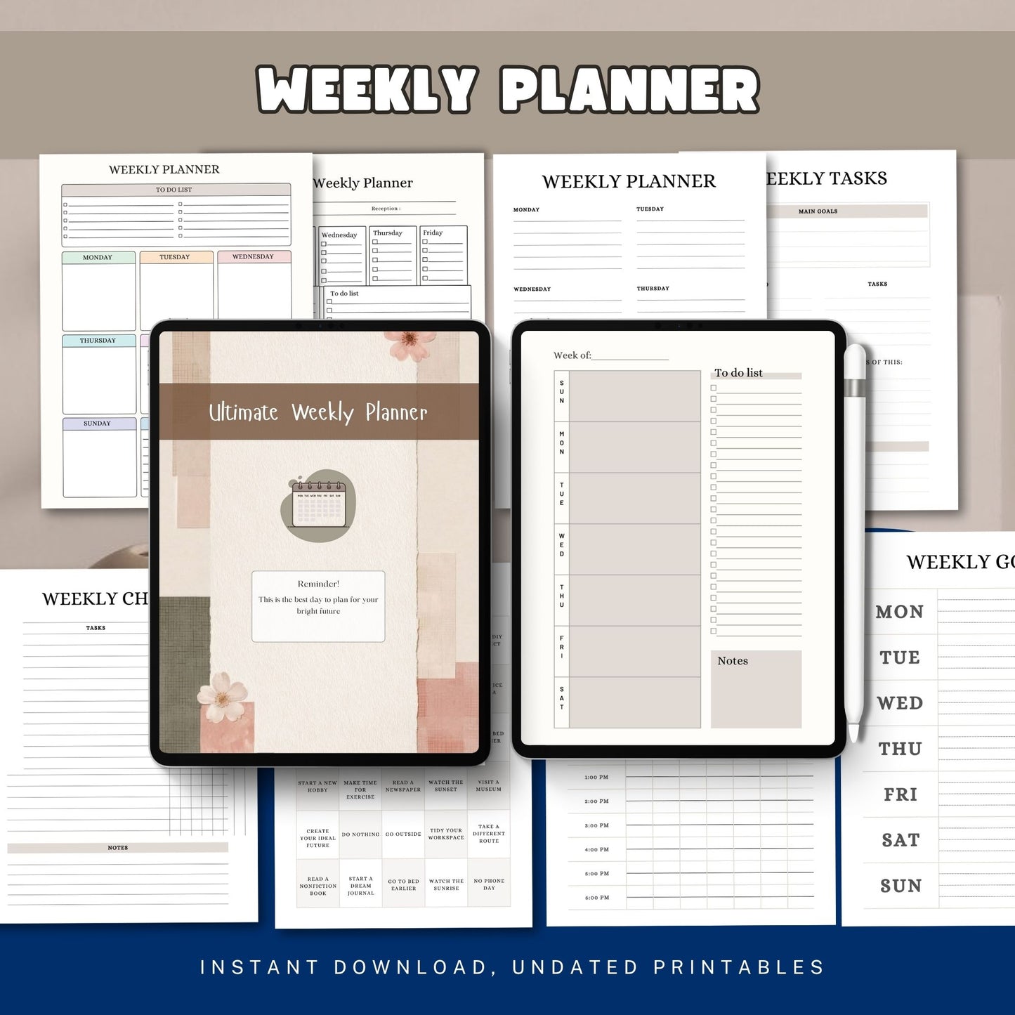 Weekly Planner Printable | Weekly Schedule Planner | Productivity Planner | To Do List Weekly | Weekly Organizer PDF