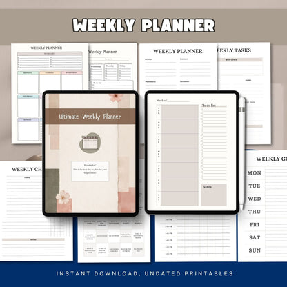 Weekly Planner Printable | Weekly Schedule Planner | Productivity Planner | To Do List Weekly | Weekly Organizer PDF