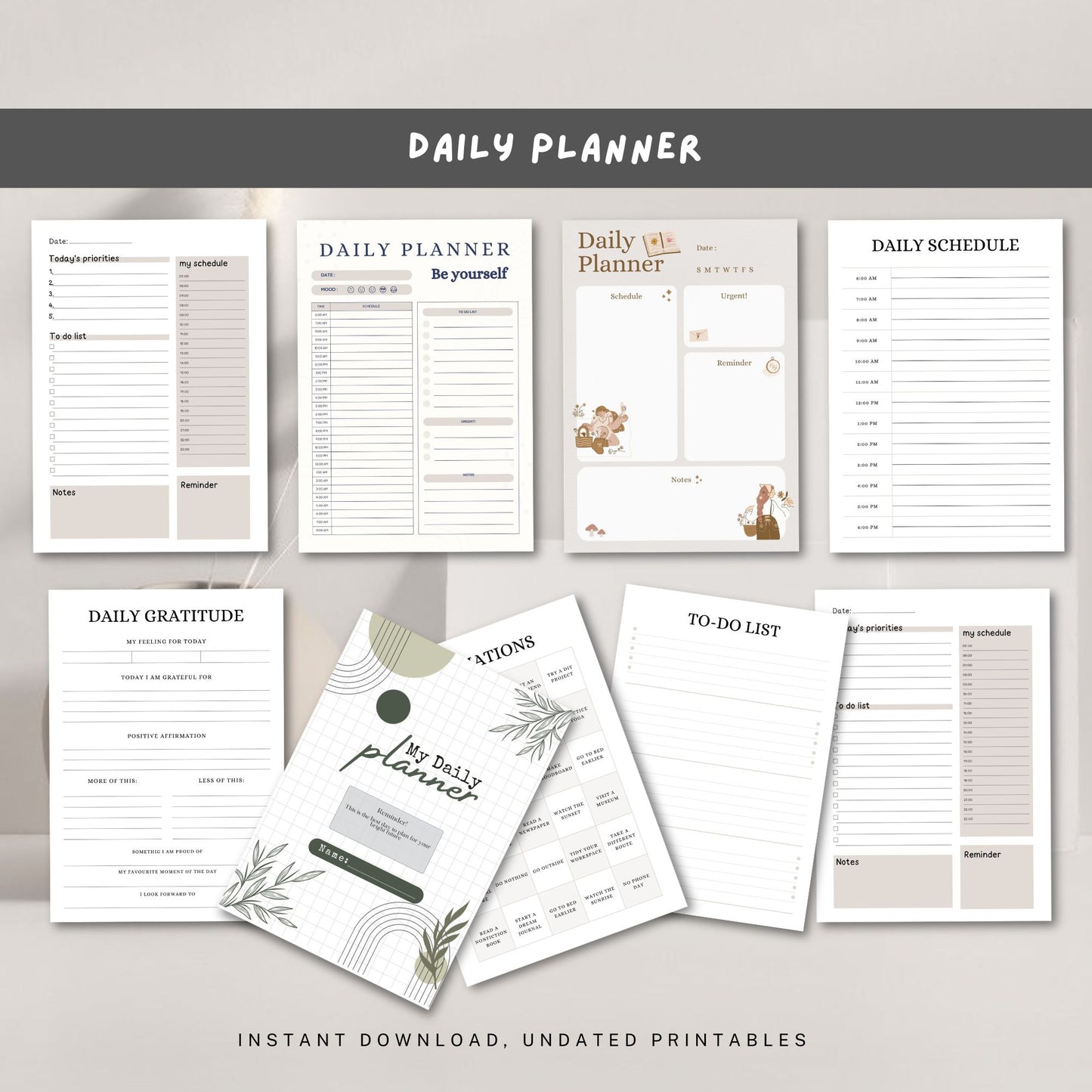 Daily Planner Printable | Productivity Planner | To Do List Planner | Time Management Planner | Daily Schedule PDF