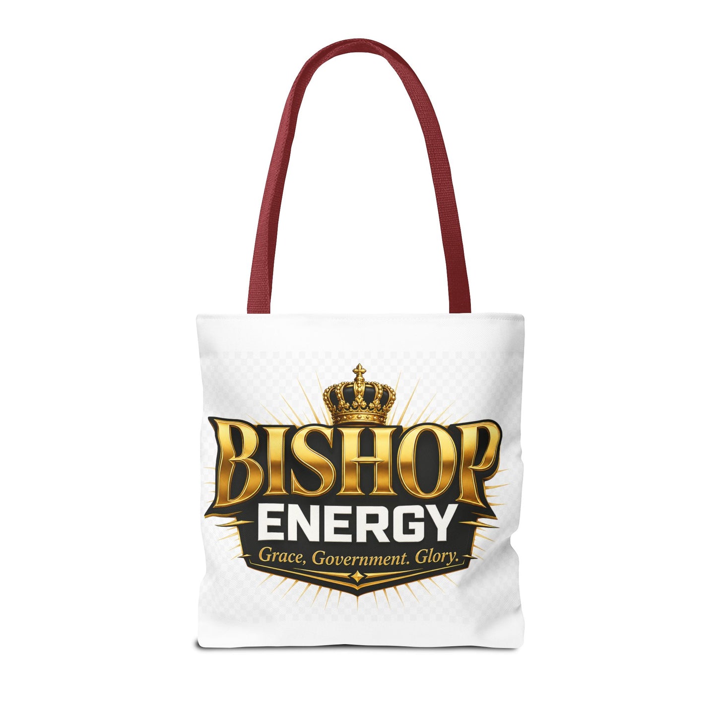Bishop Energy Tote Bag — Gold Crown Logo Tote for Church Leaders & Faith Events