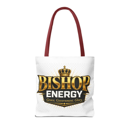Bishop Energy Tote Bag — Gold Crown Logo Tote for Church Leaders & Faith Events