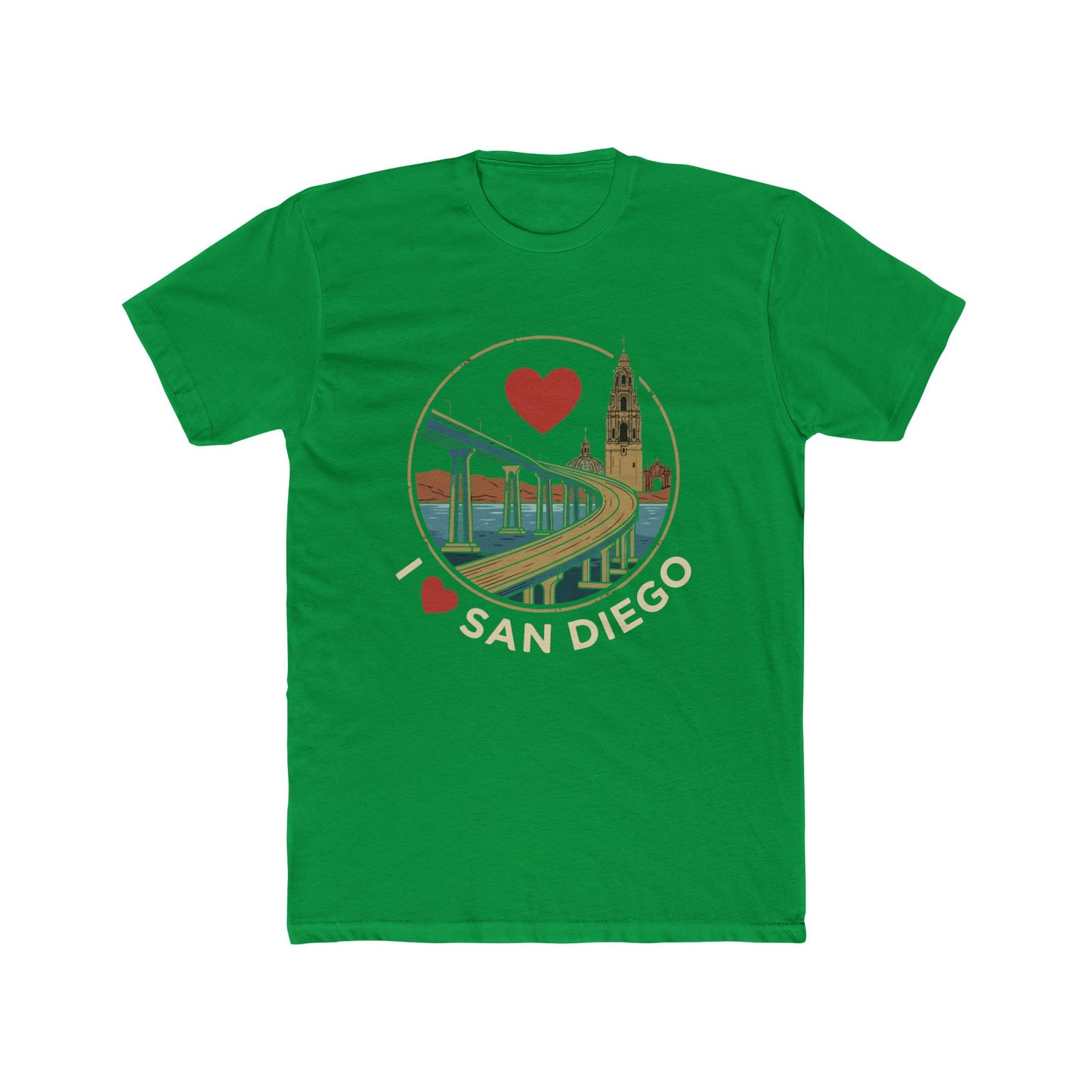 I Heart San Diego Crew Tee — Vintage Bridge & Tower Graphic