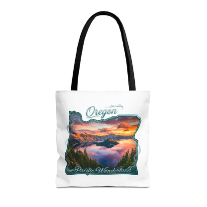 Oregon Scenic Tote Bag — 'Pacific Wonderland' Sunset Landscape Tote