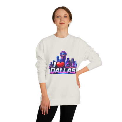 I Heart Dallas Skyline Sweatshirt — Retro Neon City Crewneck