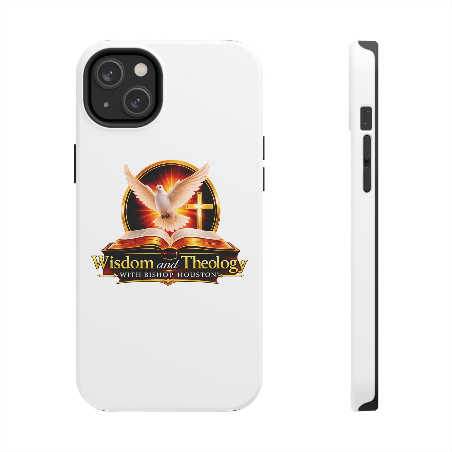 Wisdom and Theology Tough Phone Case — Christian Dove & Cross Design