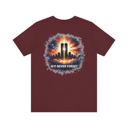 9/11 Never Forget T-Shirt — Twin Towers Tribute Tee