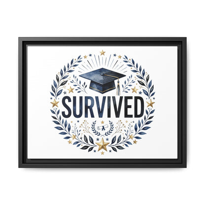 Graduation 'Survived' Framed Canvas Art — Cap & Laurel Keepsake