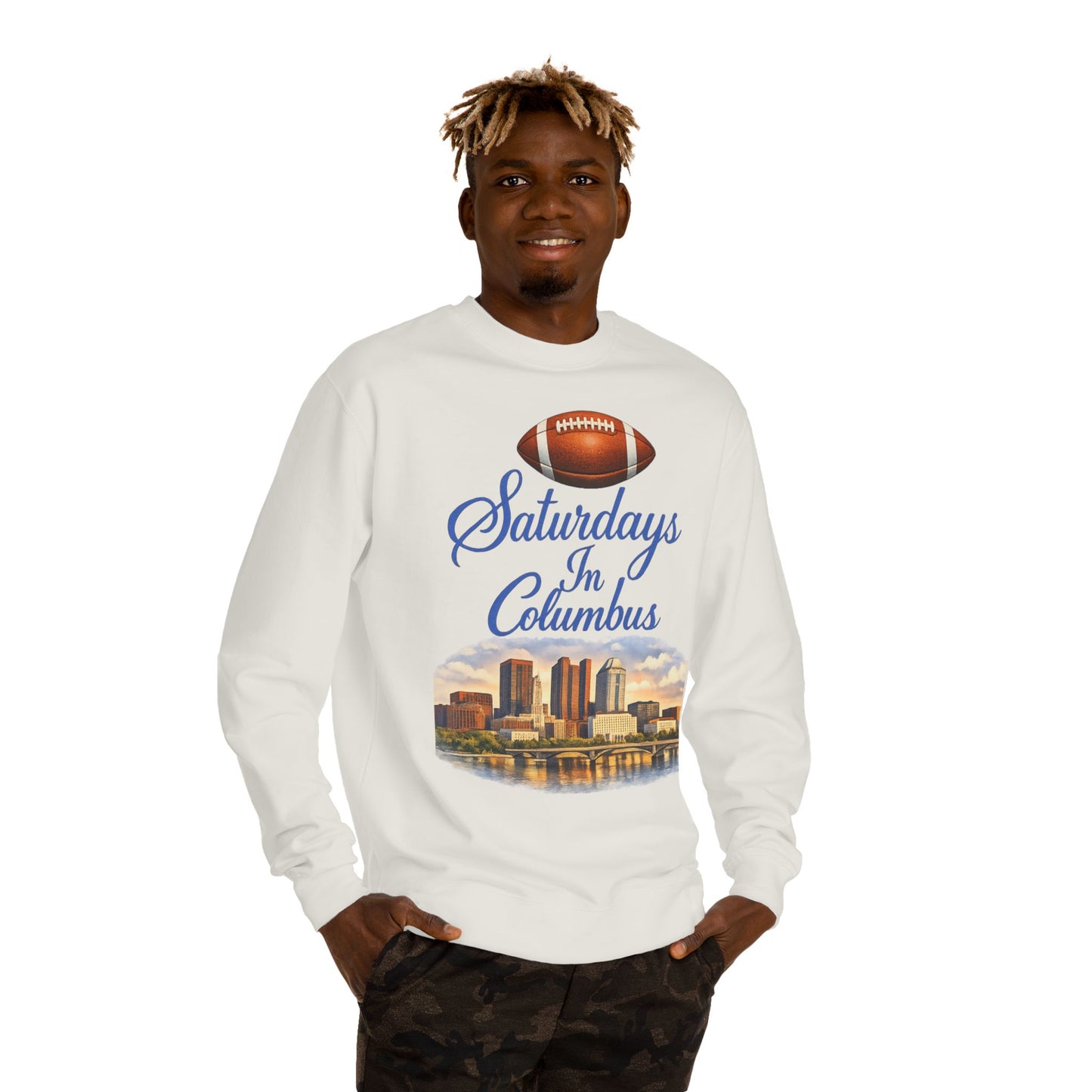 Saturdays in Columbus Sweatshirt — Football City Skyline Crewneck