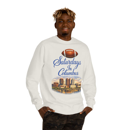 Saturdays in Columbus Sweatshirt — Football City Skyline Crewneck
