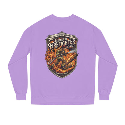 Legendary Firefighter Status Sweatshirt — Established Veteran Badge Crewneck