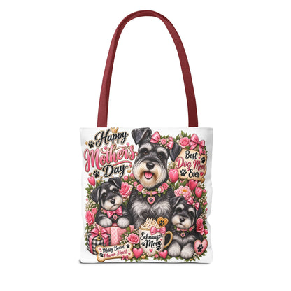 Happy Mother's Day Schnauzer Tote Bag — Best Dog Mom Ever Floral Gift