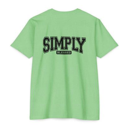 Simply Blessed T-Shirt — Vintage Collegiate Script Faith Tee