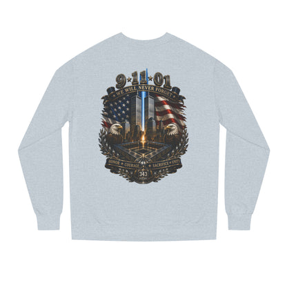 9/11 Memorial Sweatshirt — "We Will Never Forget" Tribute Crewneck