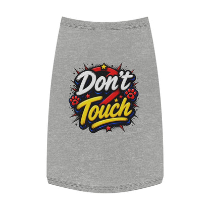 Pet Tank Top - "Don't Touch" Graphic Dog/Cat Shirt with Bold Paw Print Design