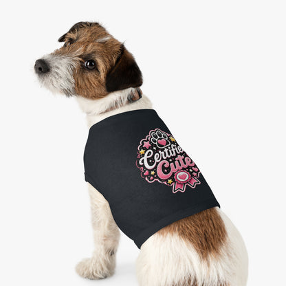 Certified Cute Pet Tank Top — Pink Paw Ribbon Dog Shirt