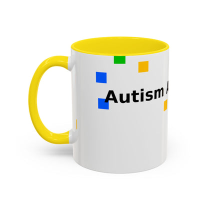 Autism Acceptance Accent Coffee Mug – Colorful Puzzle Square Design (11/15 oz)