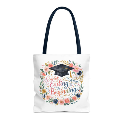 Graduation Floral Tote Bag — "A Sweet Ending To A New Beginning"