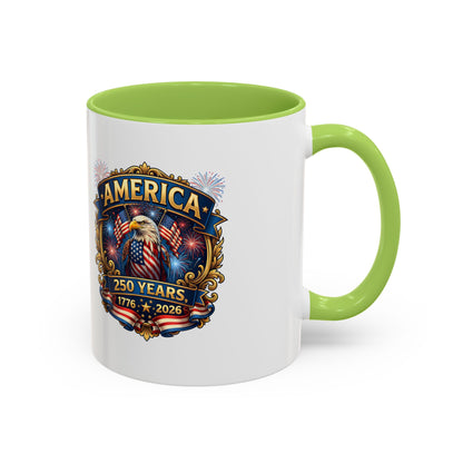 250th America Eagle Coffee Mug — Patriotic 1776–2026 Anniversary Accent Mug