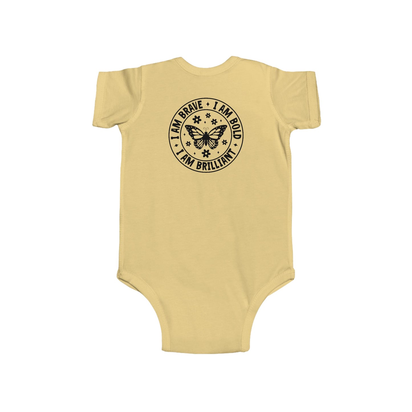 Infant Bodysuit — 'I Am Brave • I Am Bold • I Am Brilliant' Butterfly Onesie