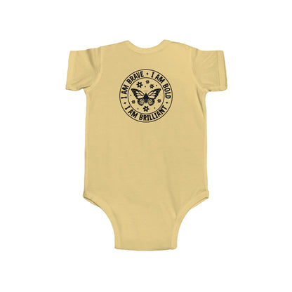 Infant Bodysuit — 'I Am Brave • I Am Bold • I Am Brilliant' Butterfly Onesie