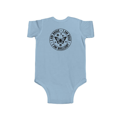 Infant Bodysuit — 'I Am Brave • I Am Bold • I Am Brilliant' Butterfly Onesie