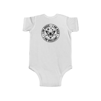 Infant Bodysuit — 'I Am Brave • I Am Bold • I Am Brilliant' Butterfly Onesie