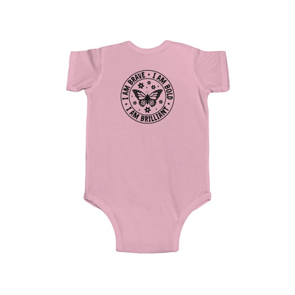 Infant Bodysuit — 'I Am Brave • I Am Bold • I Am Brilliant' Butterfly Onesie