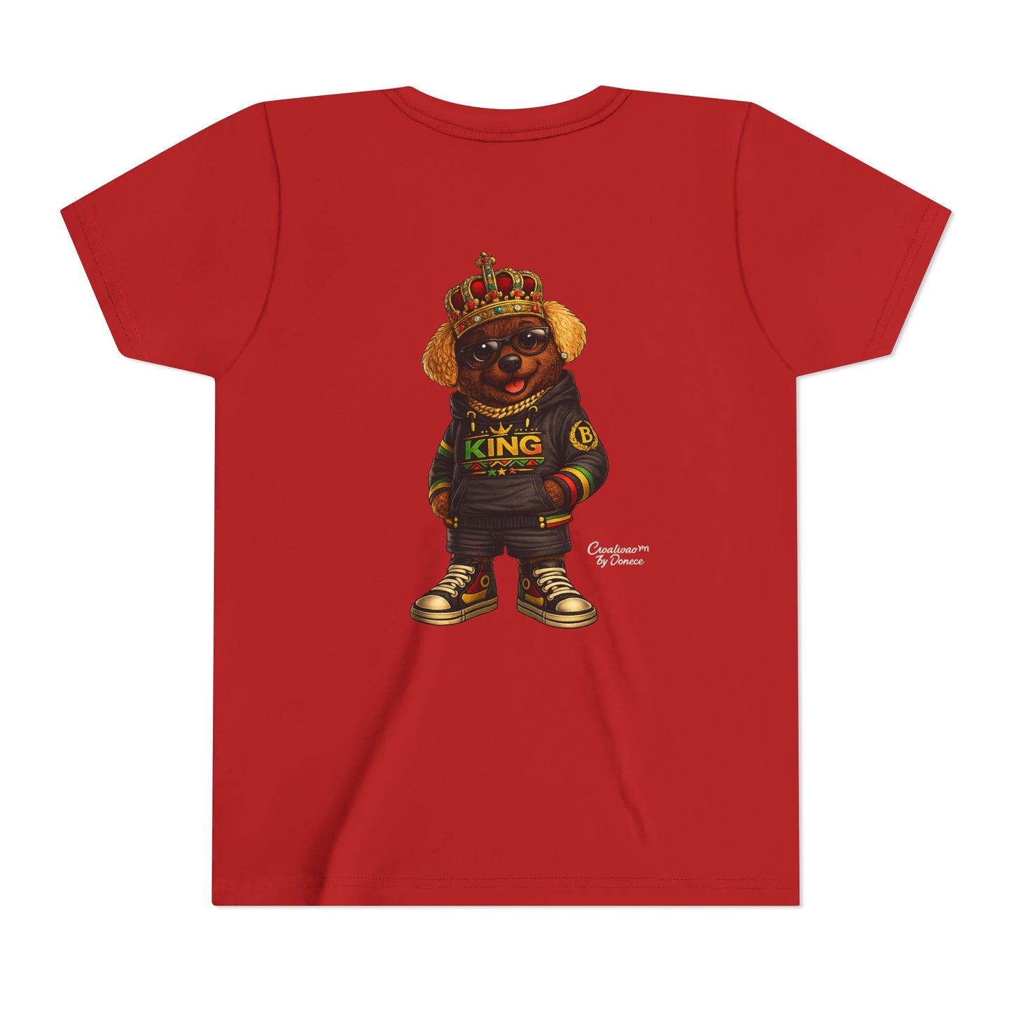 Youth Tee — 'Lil King' Crowned Bear Graphic Shirt