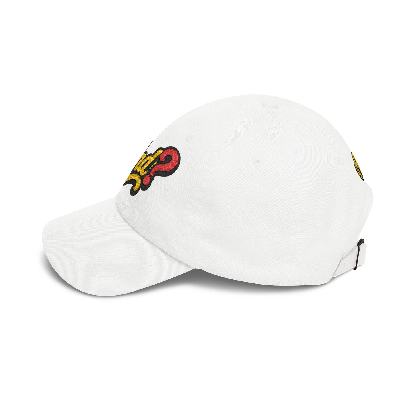 Dad Cap with Retro "And?" Script Embroidered Patch