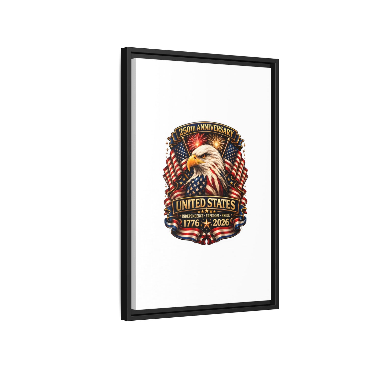 Patriotic Eagle 250th Anniversary Framed Canvas Print — United States 1776–2026