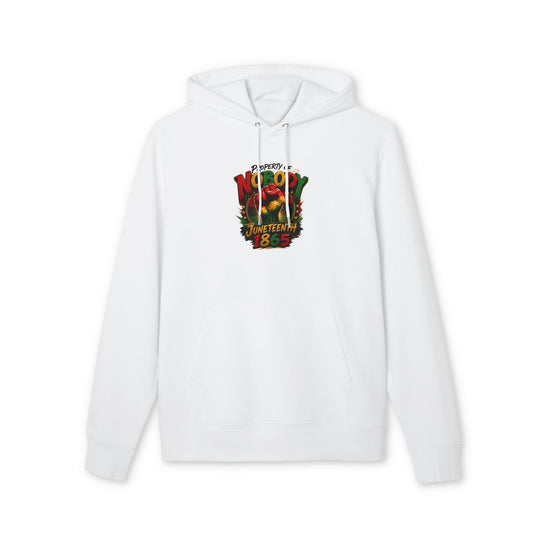 Juneteenth 1865 Hoodie — "Nobody" Raised Fist Celebration Sweatshirt