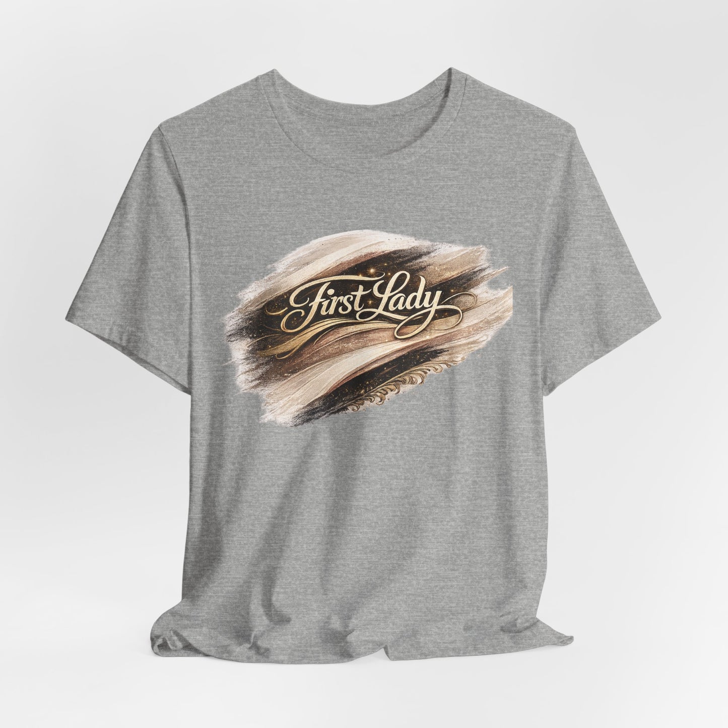 First Lady Brushstroke Tee — Elegant Script Graphic T‑Shirt