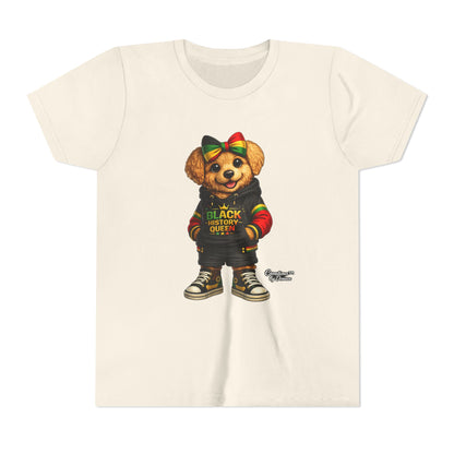Youth Tee — Black History Queen Bear Graphic T-Shirt