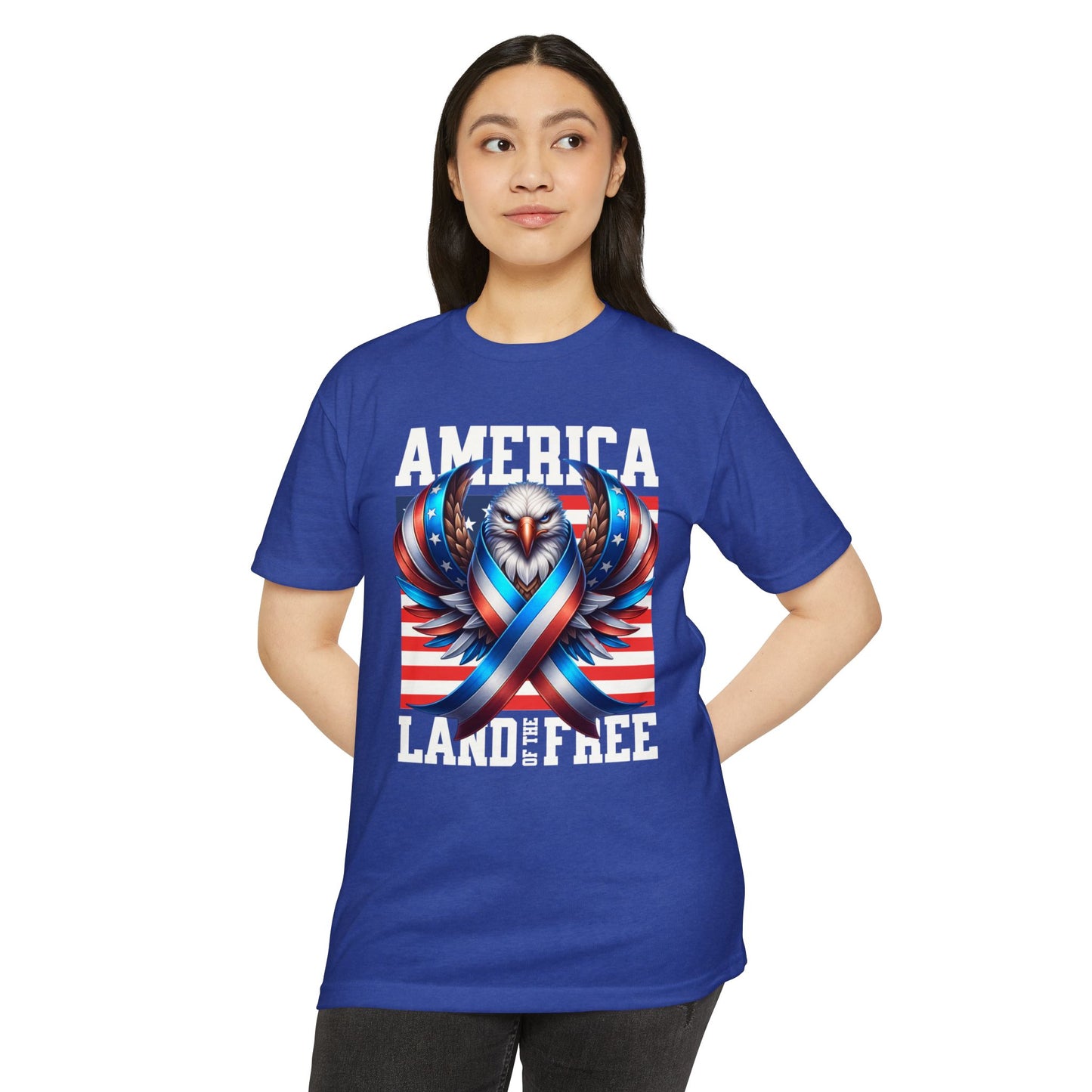 America Land of the Free Eagle Ribbon T-Shirt